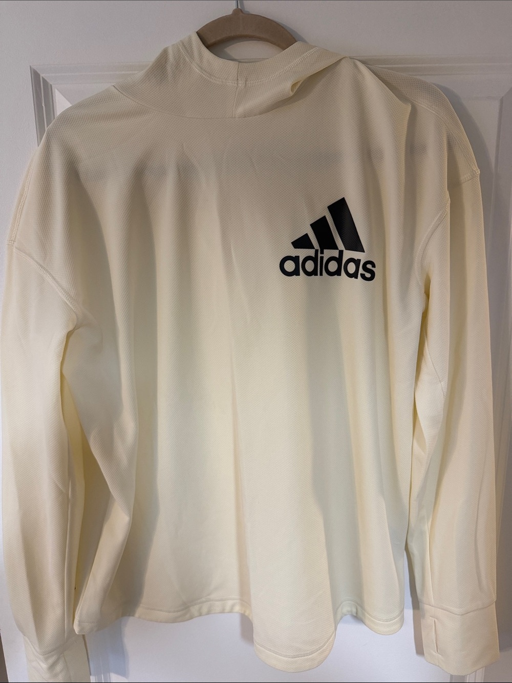 adidas Cream Pullover with Black Trefoil Logo